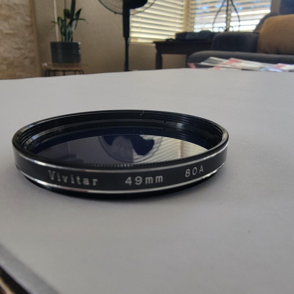 Vivitar 80A 49mm Blue Lens Filter Non-Reflex Color Conversion Camera Photo